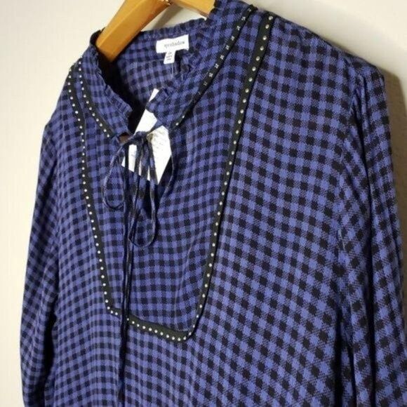 Eyeshadow NWT plaid embellished shirt OX - Picture 4 of 13